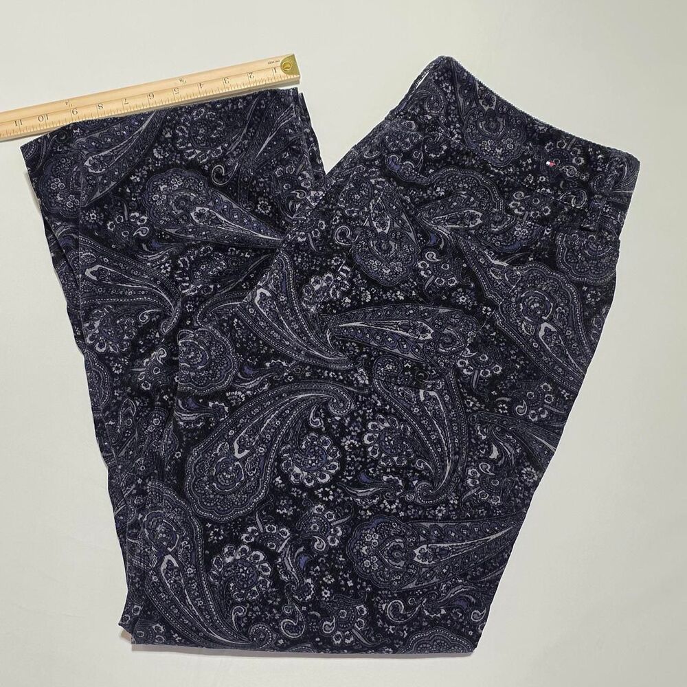 Tommy Hilfiger corduroy paisley flare/wide leg pants women's size 16 y2k era